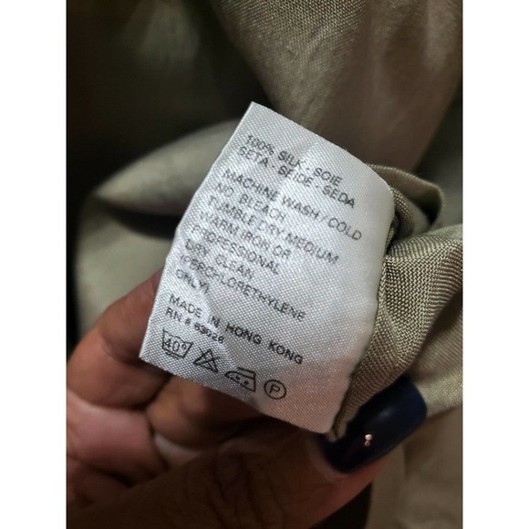 Go Silk Women's Beige 100% Silk Slit Sleeve Button Front Cardigan Size 3 - Picture 11 of 11